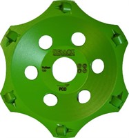 Slipskål 130mm RELLOXX VULKAN PCD Grön Hål:25 Skär:4,5mm Höjd:21